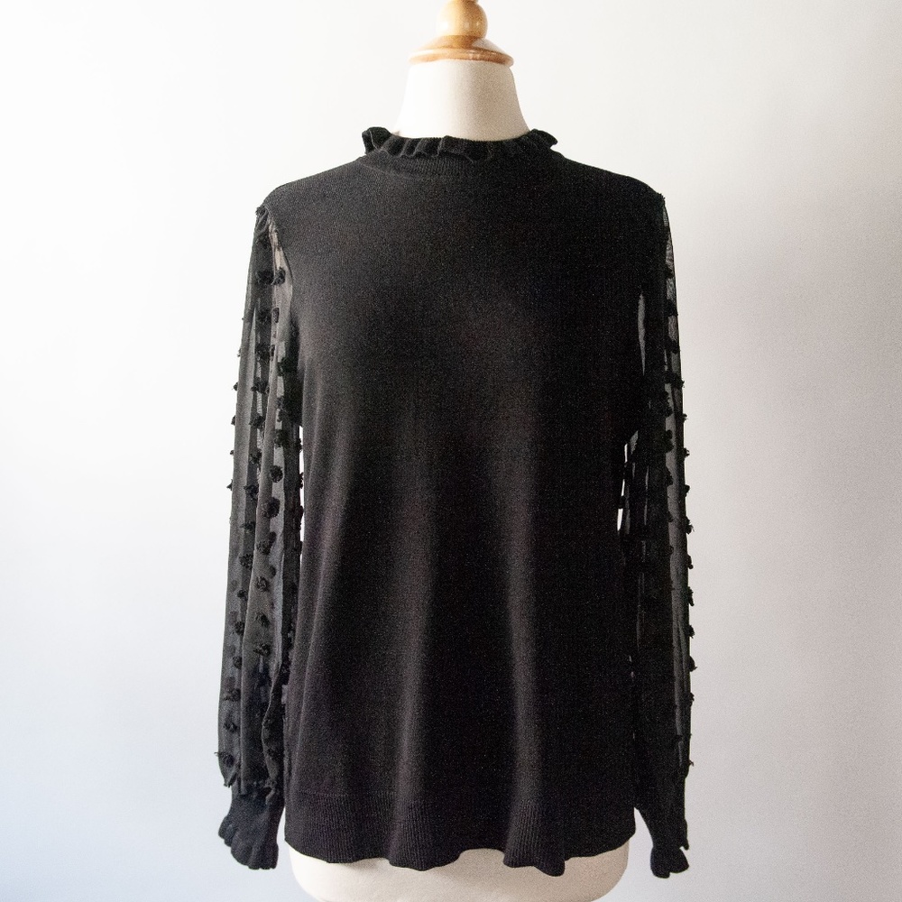 Adrianna Papell Clip Dot Sweater Top
